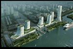 鸟瞰海景帆船轮船图