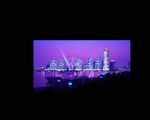 夜景海港轮渡图