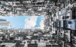 复古怀旧3D立体天空背景墙壁纸