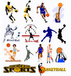 矢量卡通篮球人物形象插画设计
