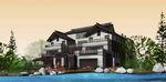 中式别墅sketchup模型