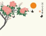 牡丹花 花开富贵 硅藻泥图案