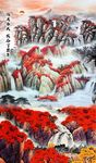 山水竖幅