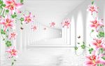 3D空间百合花