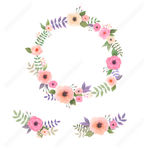 手绘花卉花环