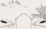 水墨新中式意境山水电视背景墙