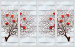 3D立体现代心形树影移门