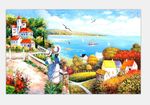欧式田园乡村风景油画装饰背景墙