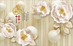 3d立体花朵电视背景墙