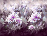 大型油画紫色花卉背景装饰画