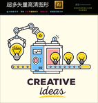 卡通可爱灯泡图标