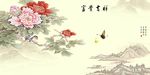 大型富贵吉祥牡丹玄关装饰画