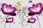 3d唯美花朵电视背景墙