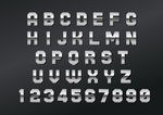英文字体设计壮硕粗体不锈钢