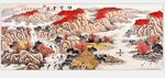 鸿运当头流水生财风水装饰画图片