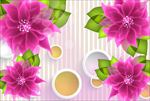 3d唯美花朵电视背景墙