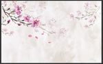 高清手绘玉兰花北欧简约壁画