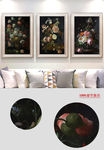 欧式古典花卉油画工艺花无框画