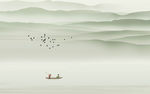 大型抽象山水风景背景壁画