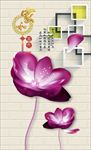 3d唯美花朵玄关背景墙