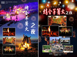 篝火晚会 篝火烟花之夜