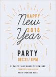 简约线条新年派对海报