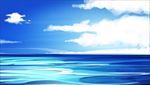 蓝色简约手绘海水背景素材