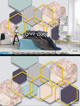 3d立体几何大理石背景墙
