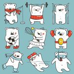 可爱白熊体育运动矢量素材