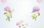 水彩绣球花背景图片