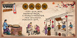 复古手绘重庆小面背景墙