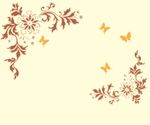 蝴蝶花  对角花图案  心形花