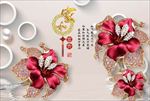 3d珠宝花朵电视背景墙