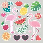 火烈鸟夏季贴图矢量素材