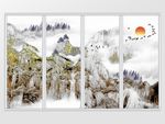 中国风水墨山水意境移门