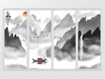 新中式意境水墨山水移门