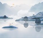 水墨江南风景画 源分层