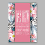 浪漫鲜花矢量婚礼海报设计