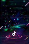 音乐节抖音故障风格海报背景