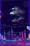 抖音故障风科技促销海报背景