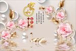 3d立体珠宝花朵电视背景墙