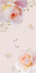 浪漫栀子花蝴蝶玄关装饰画