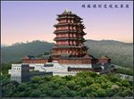 古建筑效果图 门楼牌坊 寺庙广