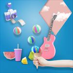 卡通彩色小玩具创意海报设计素材