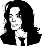 MJ迈克杰森黑白简笔画矢量图