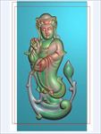 莲花观音净瓶菩萨挂件牌子精雕图