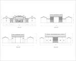 潮汕祠堂平面图 立面图 CAD