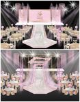 粉色婚礼仪式区效果图