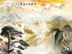 大理石纹山水背景墙