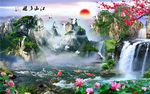 流水生财背景墙